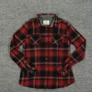 Legendary Whitetails Shirt Womens Medium Red Flannel Plaid Button Long Sleeve